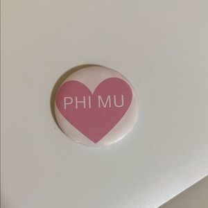 Pink Heart Phi Mu Button